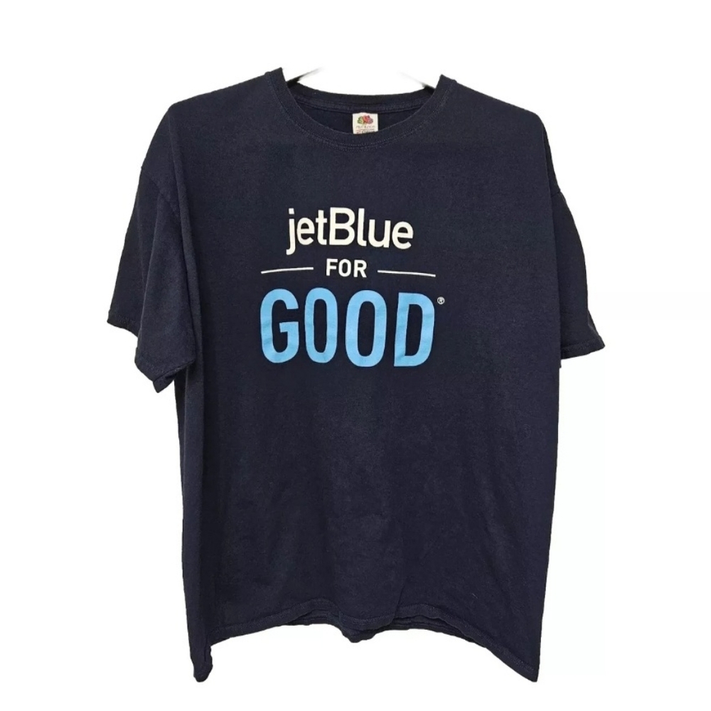 JetBlue for Good Million Hours of Caring Size XL T-Shirt Airline Crewmember Blue